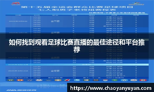 如何找到观看足球比赛直播的最佳途径和平台推荐